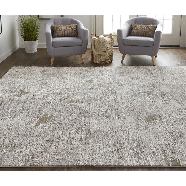 Trent Austin Design® Queens Boulevard Machine Woven Ivory/Gray Rug
